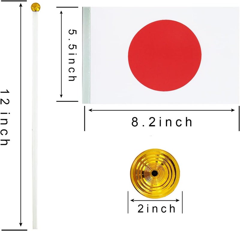WXTWK 12 Pack Japan Flag Japanese Desk Flag Small Mini Japanese Table Flags With Stand Base,Home Office Festival Events Celebration Decorations - Image 2